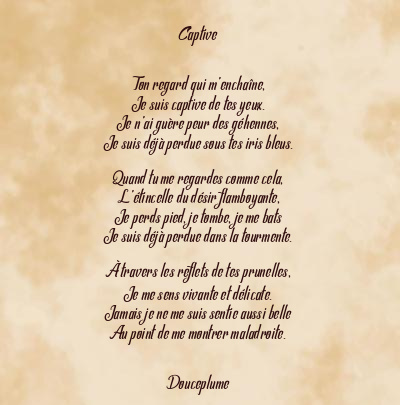 Le poème en image: Captive