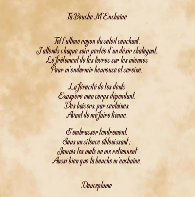 Le poème en image: Ta Bouche M’enchaîne