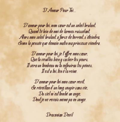 Le poème en image: D’amour Pour Toi…
