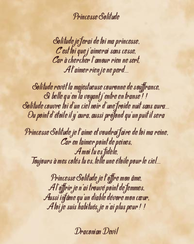 Le poème en image: Princesse Solitude
