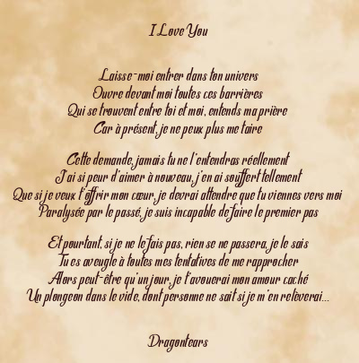 Le poème en image: I Love You