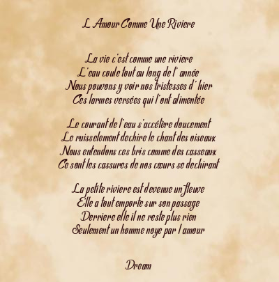 Le poème en image: L Amour Comme Une Riviere