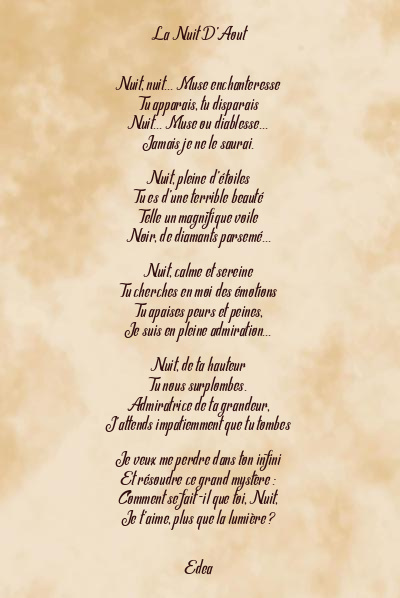 Le poème en image: La Nuit D’aout