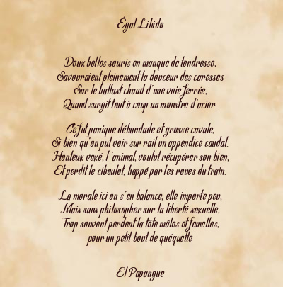 Le poème en image: Égal Libido