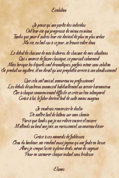 Le poème en image: Evolution