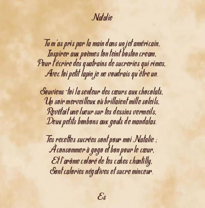 Le poème en image: Natalie