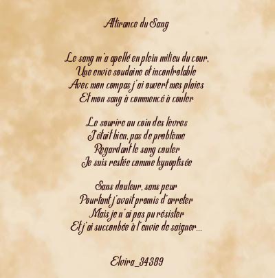 Le poème en image: Attirance Du Sang