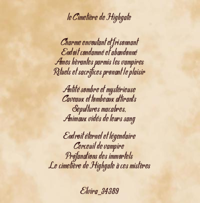 Le poème en image: Le Cimetière De Highgate