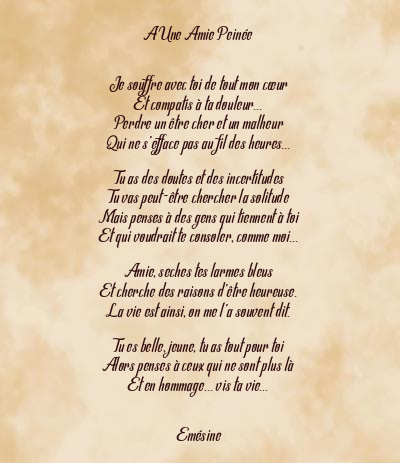 Le poème en image: A Une Amie Peinée