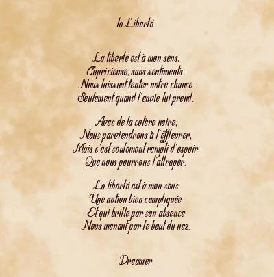 Le poème en image: La Liberté.