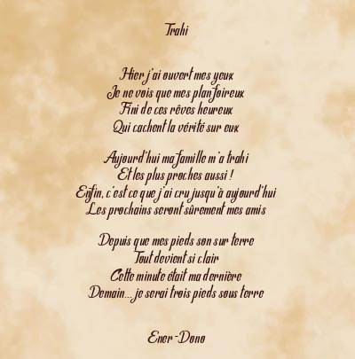 Le poème en image: Trahi
