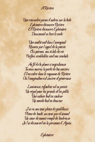 Le poème en image: A Rivière