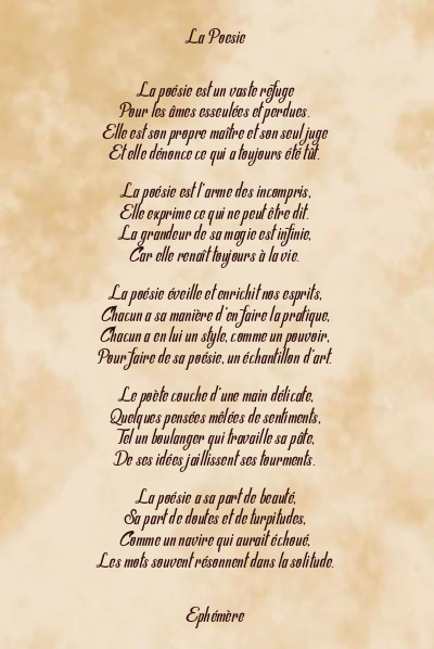 Le poème en image: La Poesie