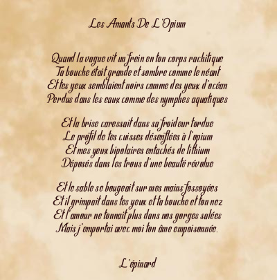 Le poème en image: Les Amants De L’opium