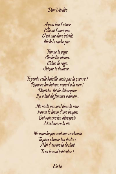 Le poème en image: Dur Véritée