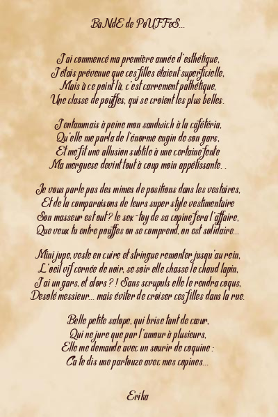 Le poème en image: Bande De Pouffes…