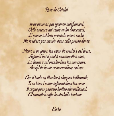 Le poème en image: Rose De Cristal