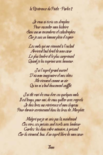 Le poème en image: La Révérence Du Poète -Partie 2