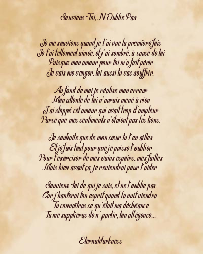 Le poème en image: Souviens-Toi, N’oublie Pas…