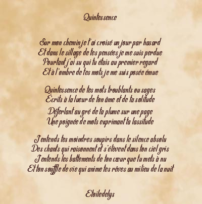 Le poème en image: Quintessence