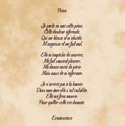 Le poème en image: Peine