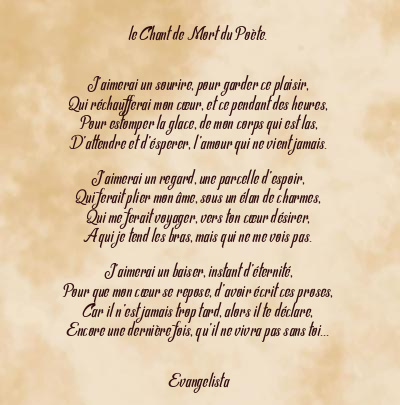 Le poème en image: Le Chant De Mort Du Poète.