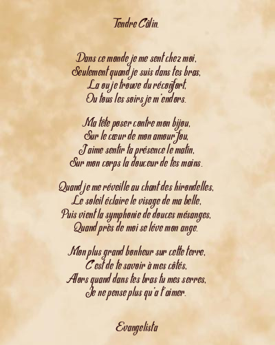 Le poème en image: Tendre Câlin.