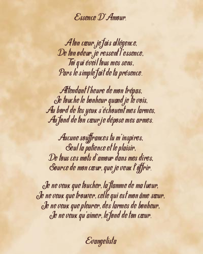 Le poème en image: Essence D’amour.