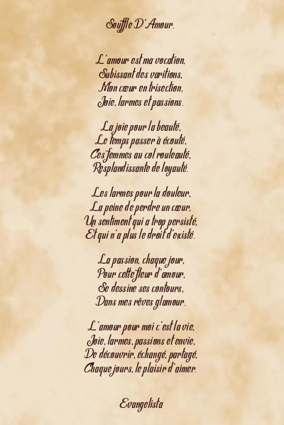 Le poème en image: Souffle D’amour.