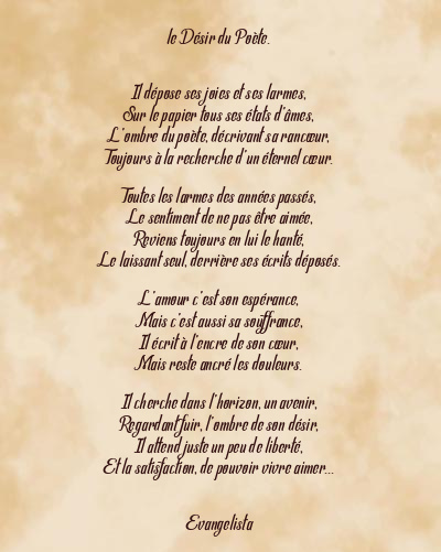 Le poème en image: Le Désir Du Poète.
