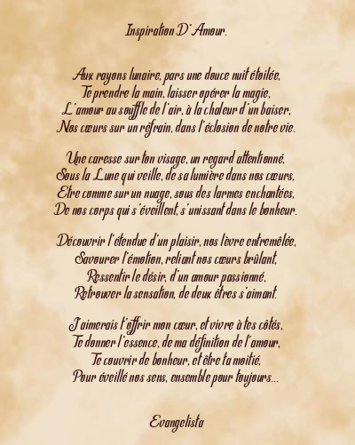Le poème en image: Inspiration D’amour.