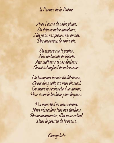 Le poème en image: La Passion De La Poésie.