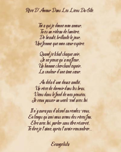 Le poème en image: Rêve D’amour Dans Les Liens Du Site.