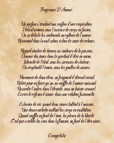 Le poème en image: Fragrance D’amour.