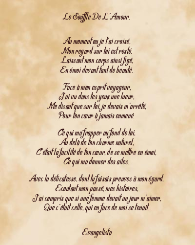 Le poème en image: Le Souffle De L’amour.