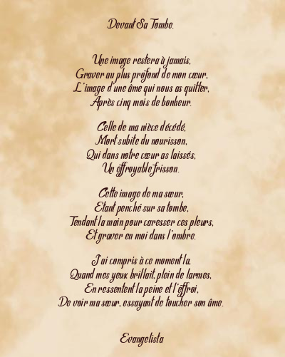 Le poème en image: Devant Sa Tombe.