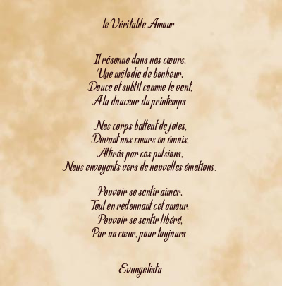 Le poème en image: Le Véritable Amour.