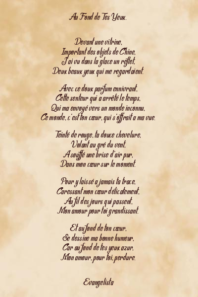 Le poème en image: Au Fond De Tes Yeux.