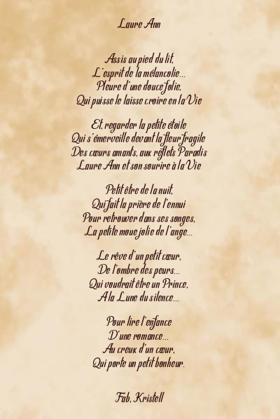 Le poème en image: Laure Ann