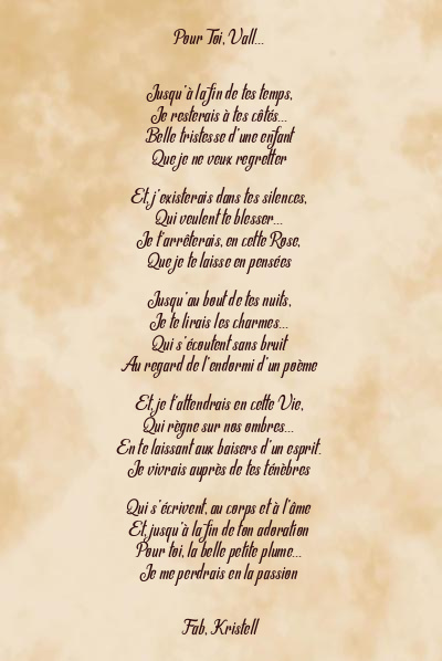Le poème en image: Pour Toi, Vall…