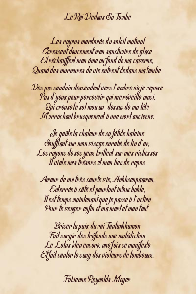 Le poème en image: Le Roi Dedans Sa Tombe