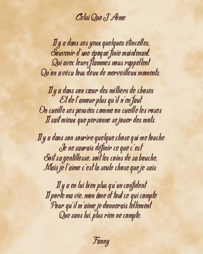 Le poème en image: Celui Que J’aime