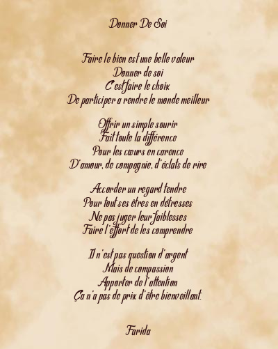 Le poème en image: Donner De Soi