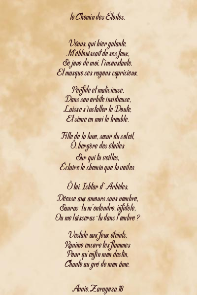 Le poème en image: Le Chemin Des Étoiles.