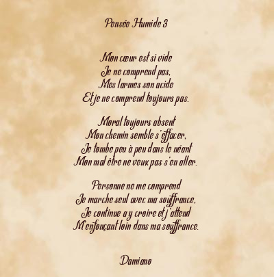 Le poème en image: Pensée Humide 3
