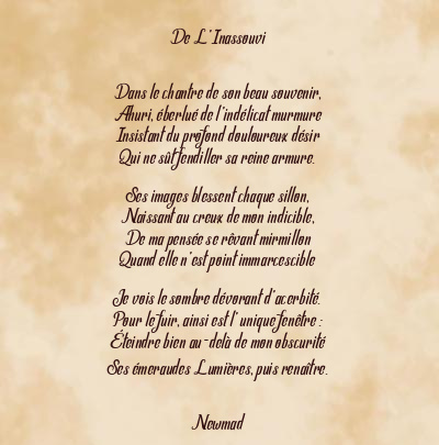 Le poème en image: De L’inassouvi