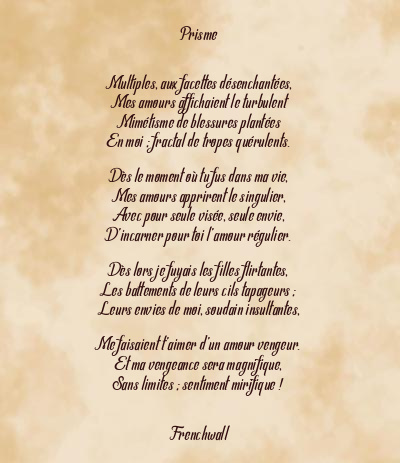 Le poème en image: Prisme