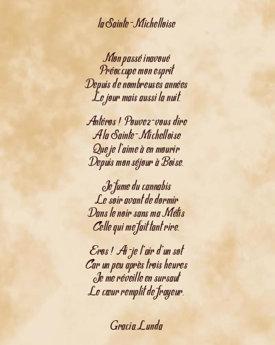 Le poème en image: La Sainte-Michelloise
