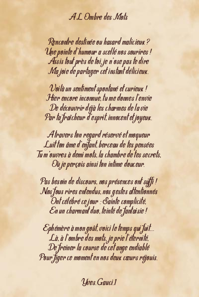 Le poème en image: A L Ombre Des Mots