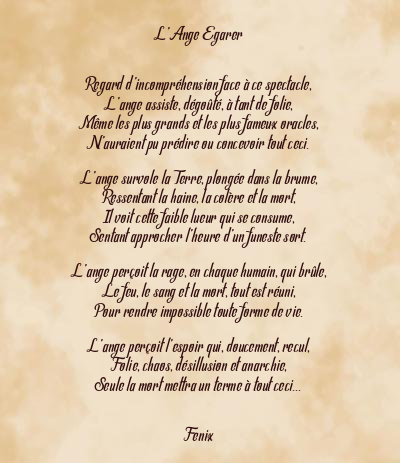 Le poème en image: L’ange Egarer